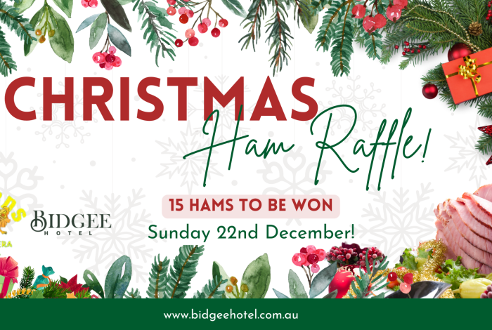 Christmas Ham Raffles supporting the Narrandera Lizards Junior Rugby League Club